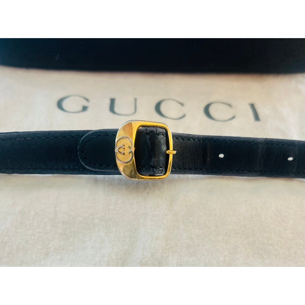 Vintage Gucci Black Monogram Canvas & Leather Shoulder Bag - Picture 7 of 11
